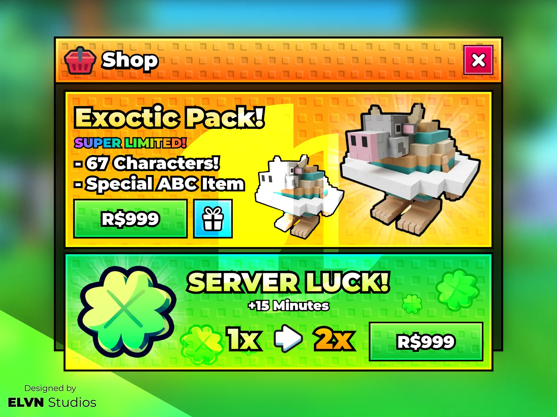 Studded Glow Gamepass Shop — Exotic Pack