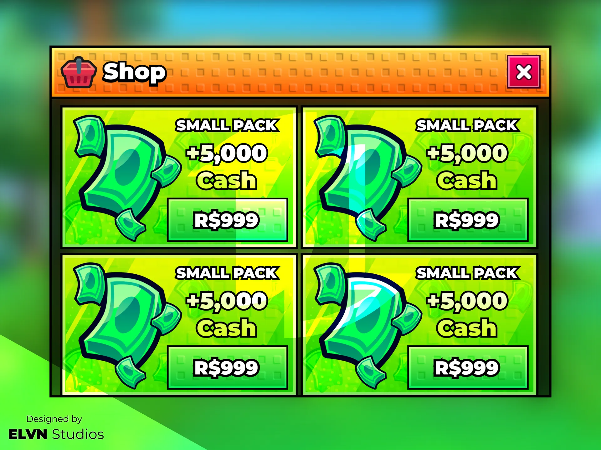 Studded Glow Gamepass Shop — Cash Packs