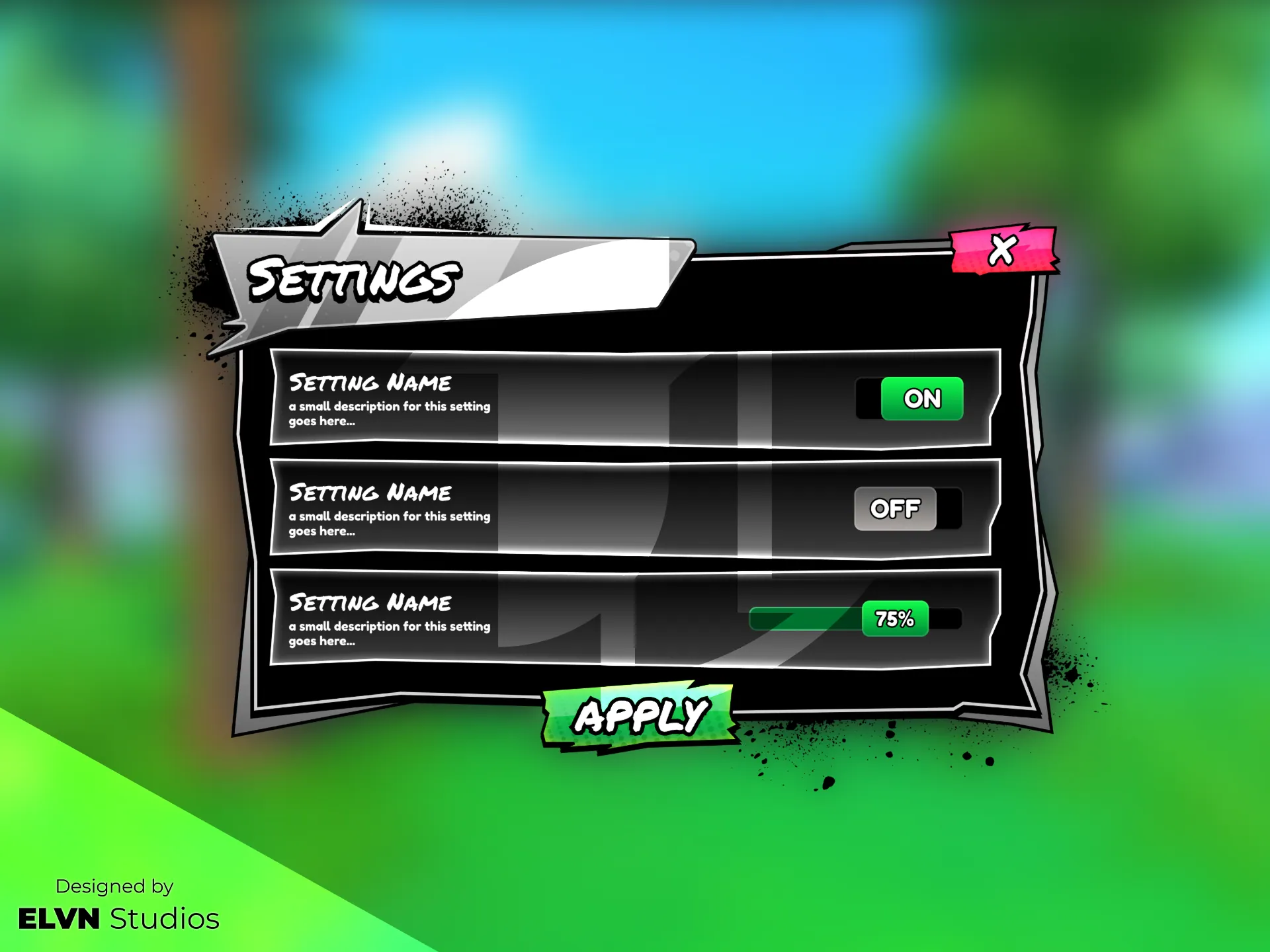 Funky Spray Paint Theme — Settings