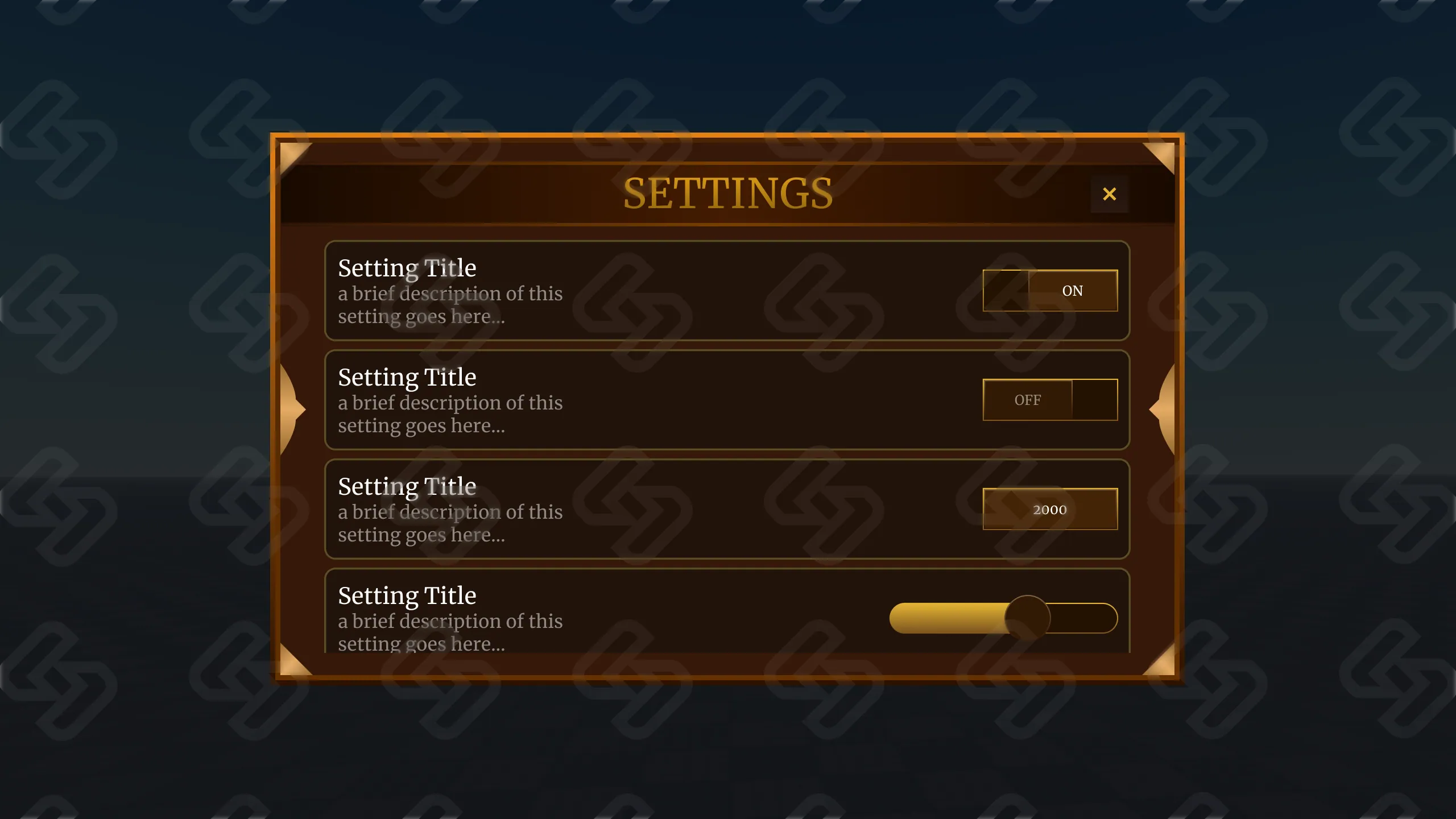 Bannerfall — Settings