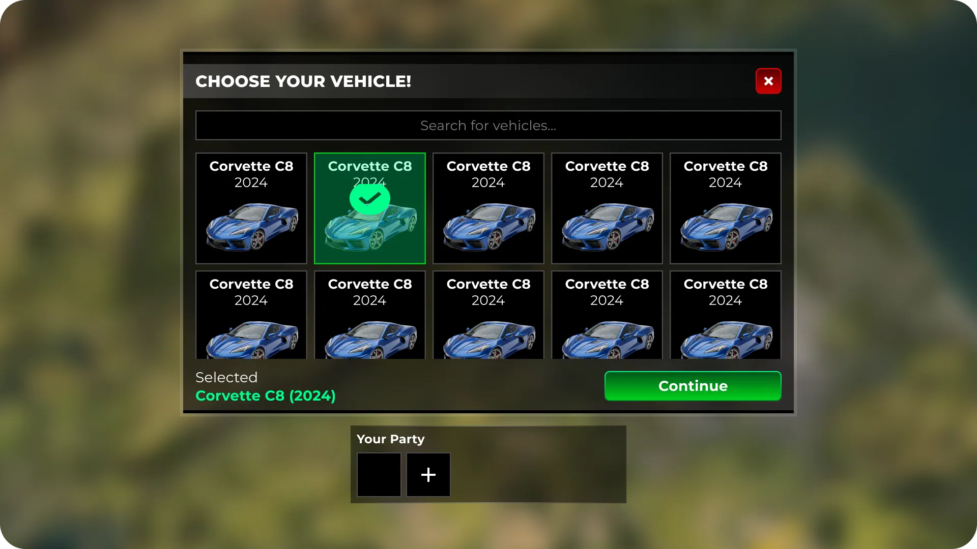 Bayside — Vehicle Select