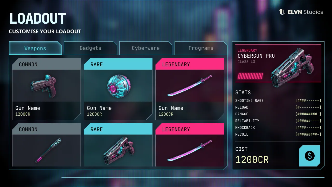 Neon Debt — Loadout
