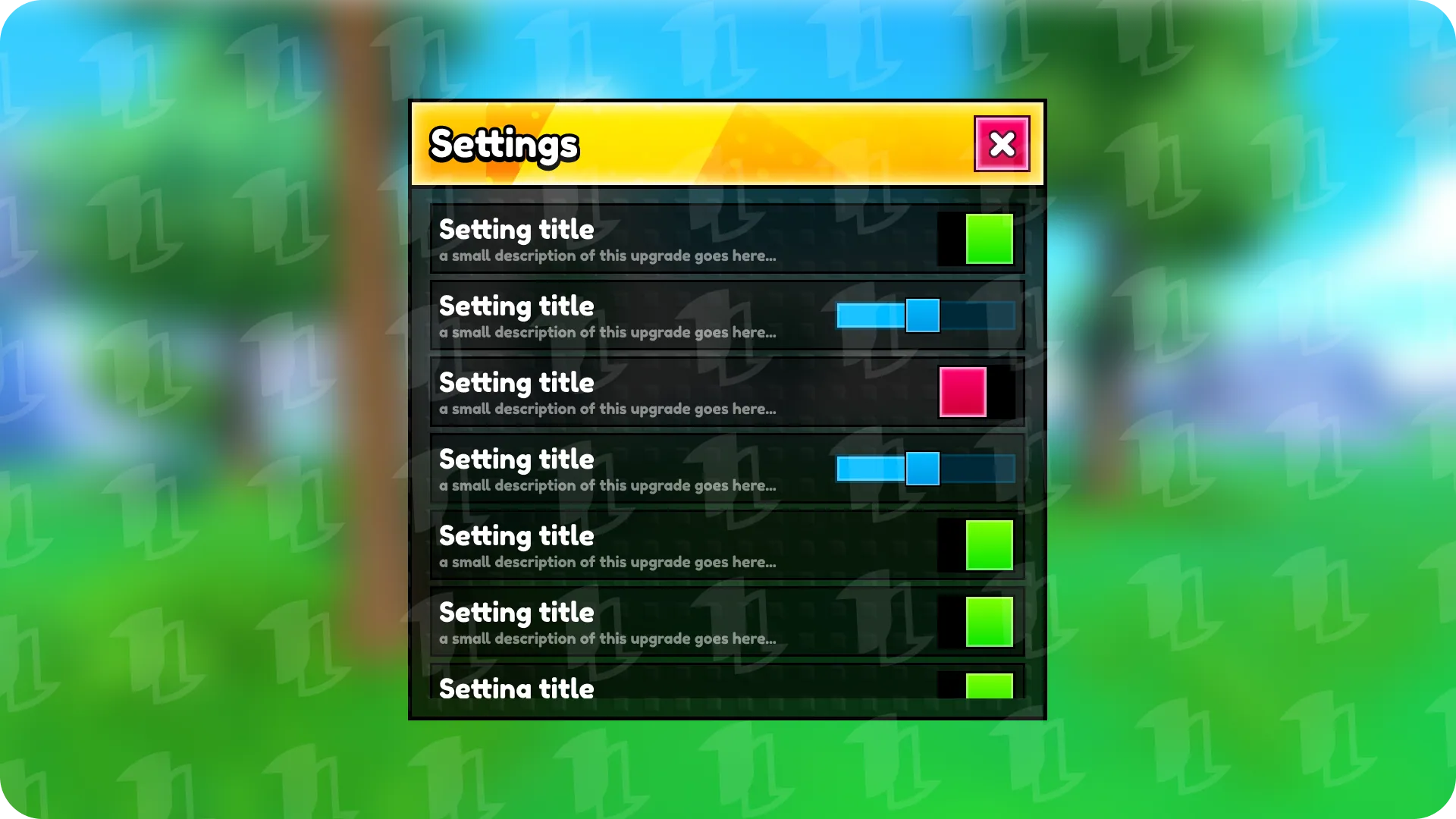 Dark Studded Glow — Settings