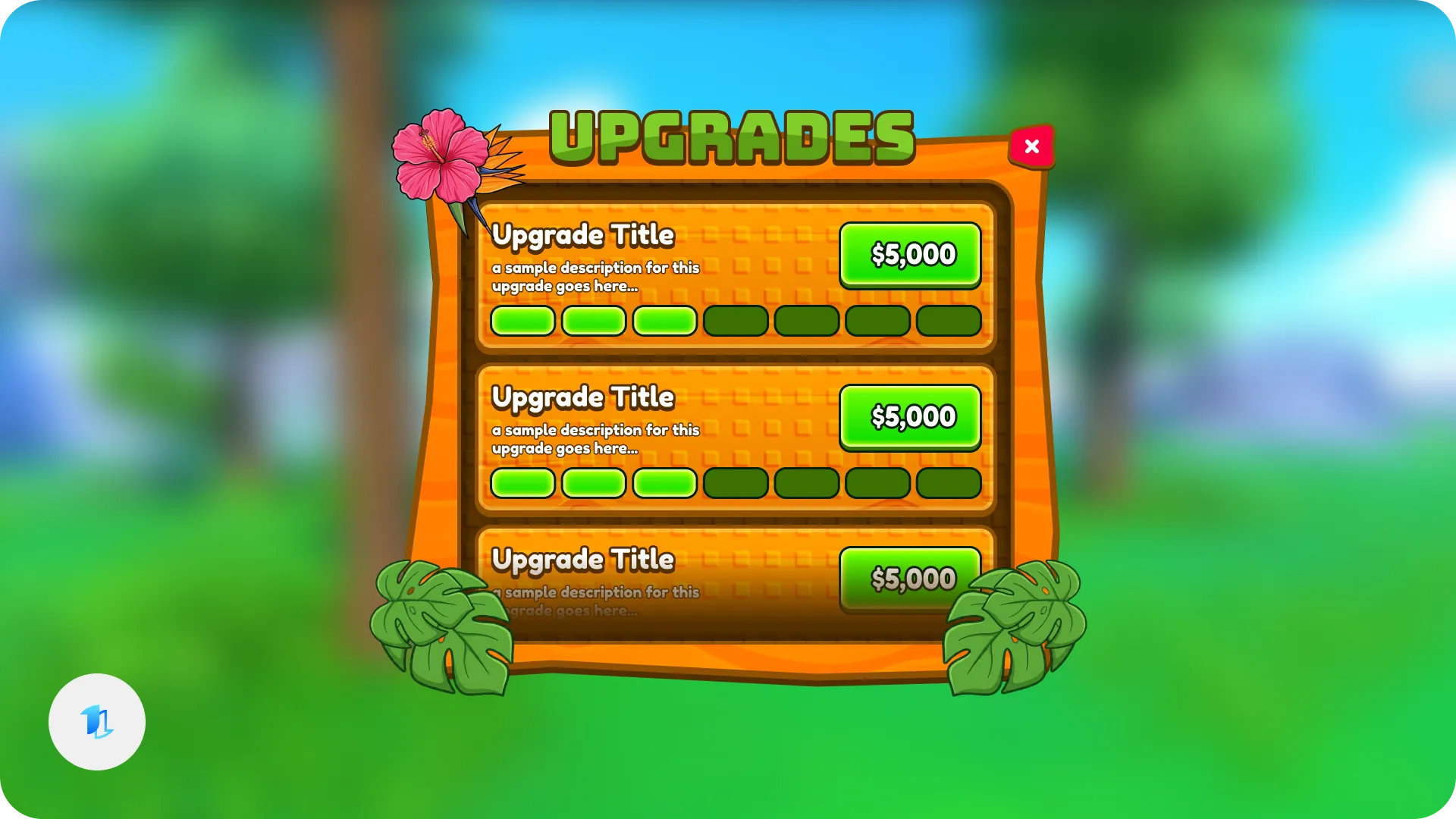Studded Wood Nature Theme — Upgrades