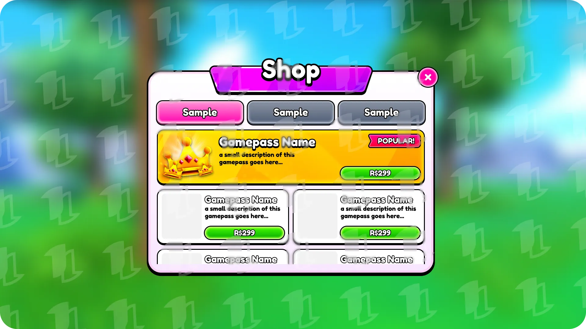 Candy Bar 2 Light Mode — Shop